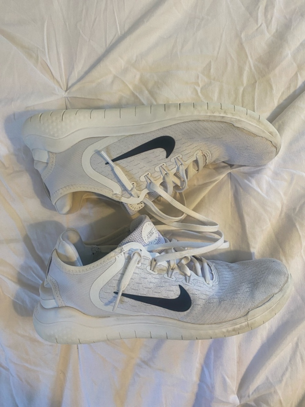 Nike Free White and Black Mesh Trainers- womens 9.5 mens 8